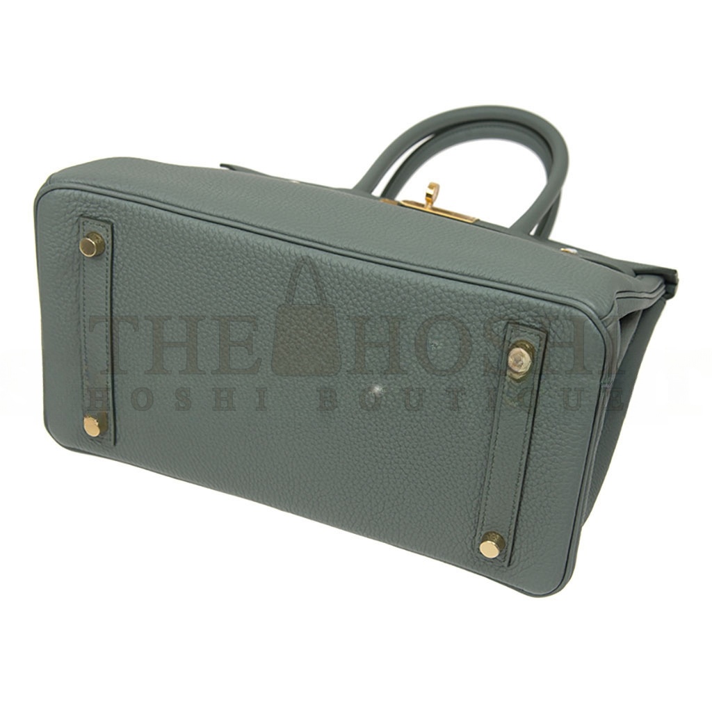 H**me5 BIRKIN 30 EPSOM LEATHER BIRKIN GREEN GOLD BUCKLE HIGH END BAG BK3063TGGP4296 (30*23*15cm) Master Quality